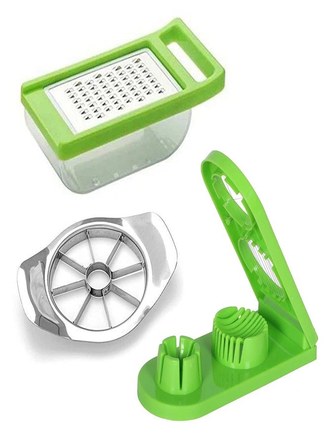 Sulfar Combo of Cheese Grater, 2 in 1 Egg Cutter, Stainless Steel Apple Cutter - Image 1